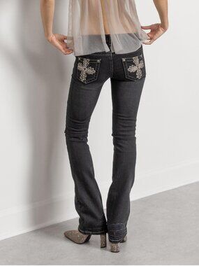 Bongo Y2K Low Rise Skinny Jeans Sequin Embellished Xxs